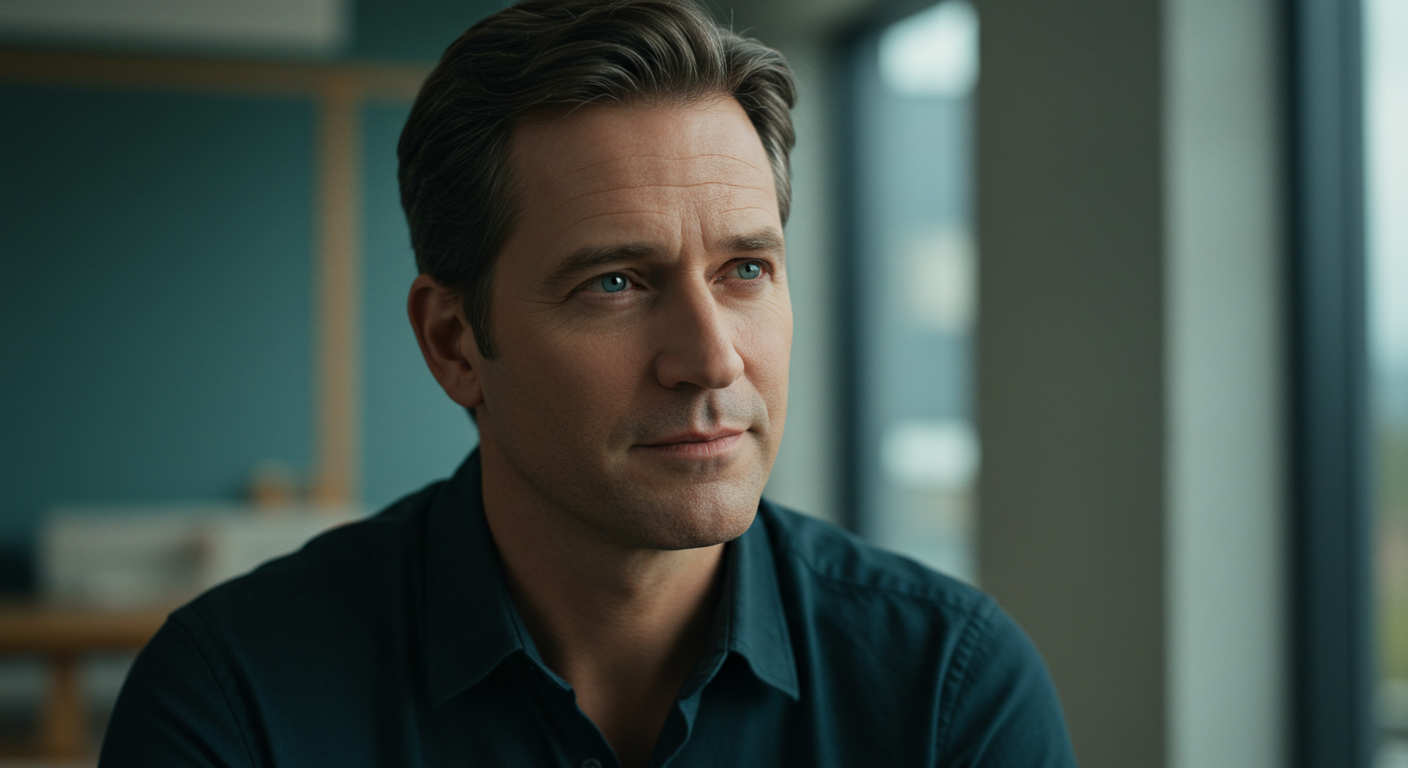 Thoughtful man in quiet contemplation, supporting men's mental health awareness