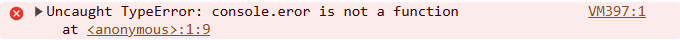 Chrome DevTools console showing an Uncaught TypeError JavaScript error caught during AI website debugging.