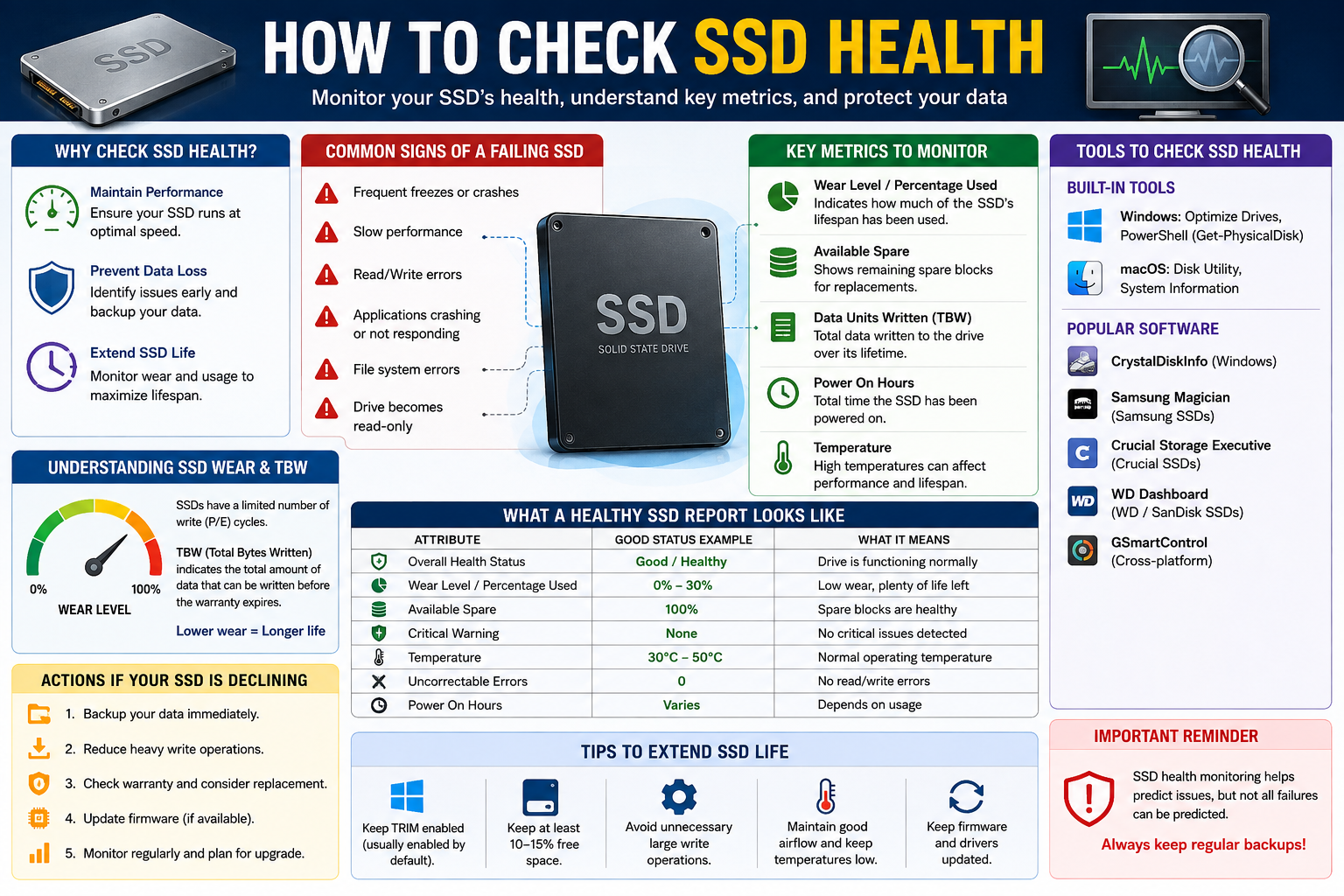 how to check ssd health