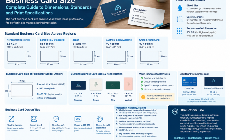 The Definitive Guide to Business Card Size: Dimensions, Bleed, and Custom Options