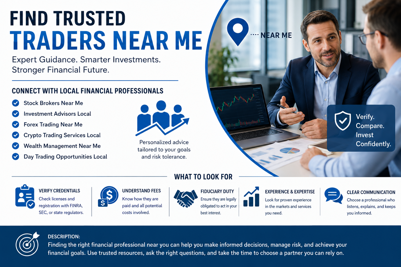 Traders near me financial advisory infographic.